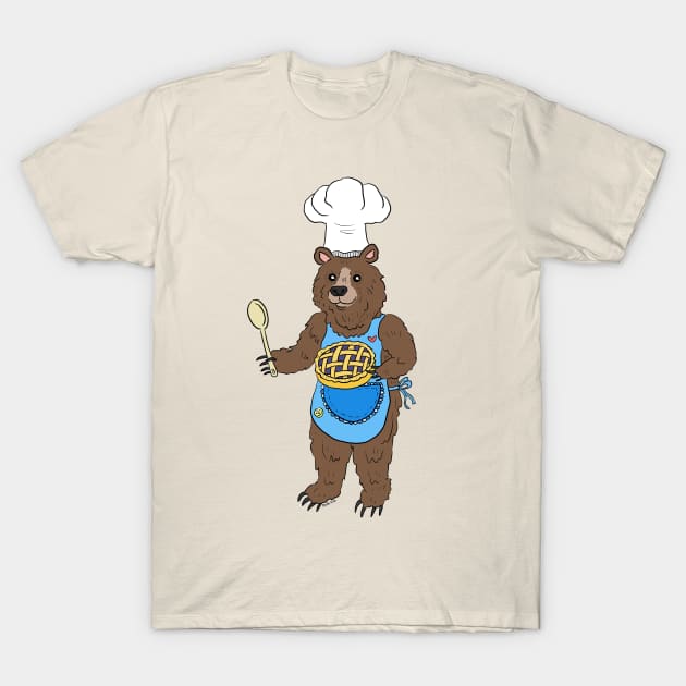 Grizzly bear baking T-Shirt by doodletokki